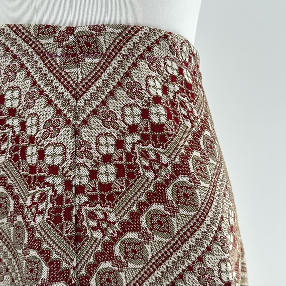 Vintage womens handmade fits as a size XS maroon tan midi 70s - Picture 2 of 7